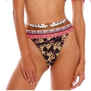 NEW Agua Bendita Lilith Antique Swim Bottom Size XL Cheeky Fit High Waist